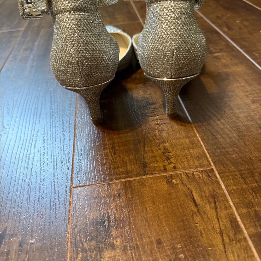 Anne Klein Glittering Silver Heels - Picture 3 of 9